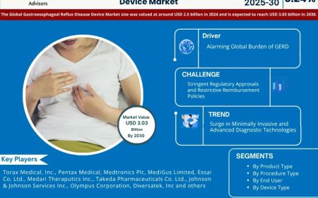 Gastroesophageal Reflux Disease (GERD) Device to Surpass USD 3.03 Billion by 2030, Growing at 3.24% CAGR